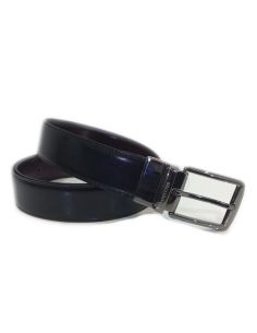 Cinturon de Piel Bellido Reversible Negro/Burdeos