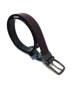 Cinturon Reversible de Bellido en Piel Lisa Negro con Burdeos