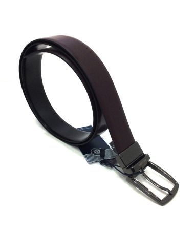 Cinturon Reversible de Bellido en Piel Lisa Negro con Burdeos