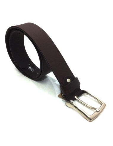 Cinturon de Cuero liso en Color Marron de 40mm.