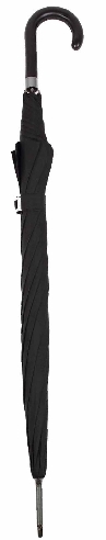 Paraguas Largo Automatico Puño Piel Negro