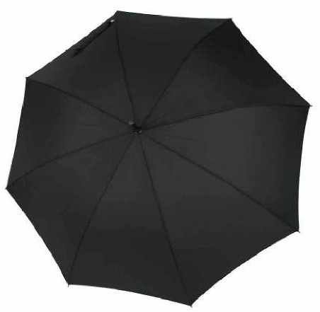 Paraguas Largo Automatico Puño Piel Negro