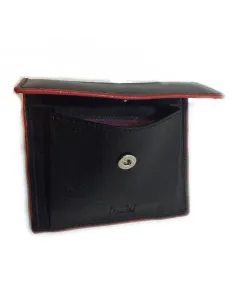 Monedero Tarjetero de Piel Traf Canteo Rojo