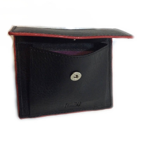 Monedero Tarjetero de Piel Traf Canteo Rojo