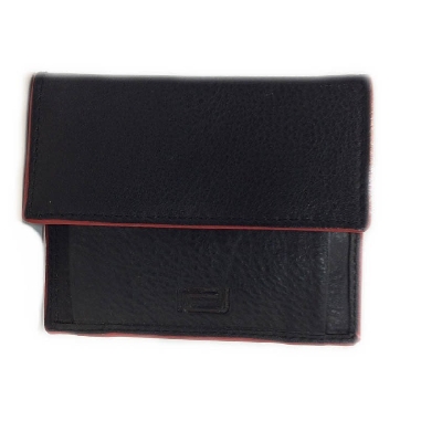 Monedero Tarjetero de Piel Traf Canteo Rojo