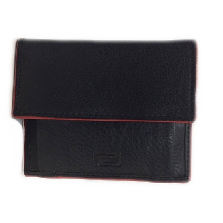 Monedero Tarjetero de Piel Traf Canteo Rojo