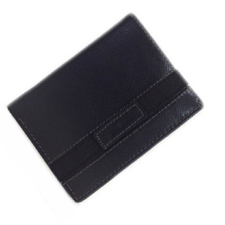Cartera de Piel Sin Monedero y Cierre con Goma