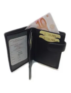 Cartera de Piel con Monedero Detras Classic en Negro 2