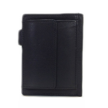 Cartera de Piel con Monedero Detras Classic en Negro