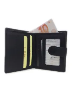 Cartera Monedero Detras de Piel Classic en Negro 2