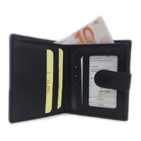 Cartera Monedero Detras de Piel Classic en Negro