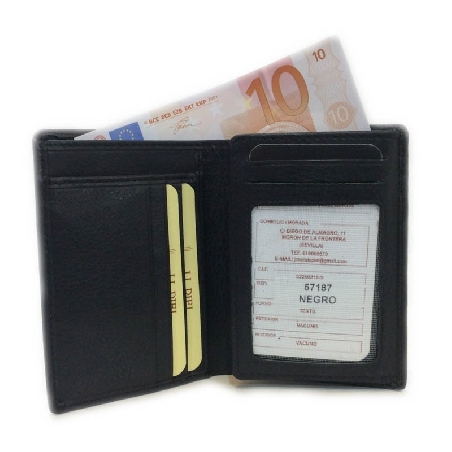 Cartera de Piel Multiapartados Classic en Negra