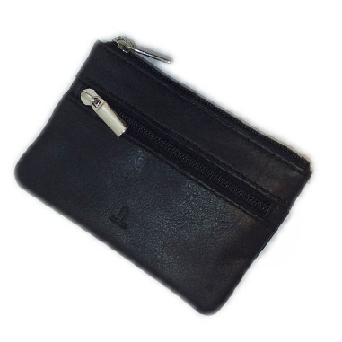 Monedero de Piel Classic con 2 Cremalleras