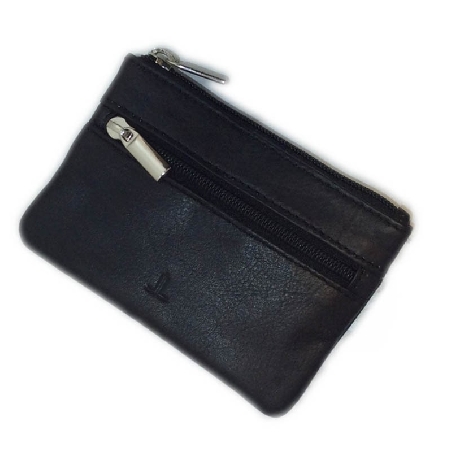 Monedero de Piel Classic con 2 Cremalleras