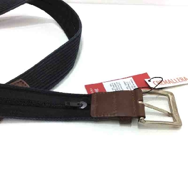 Cinturon de Lona y Piel con Cremallera para llevar el Dinero