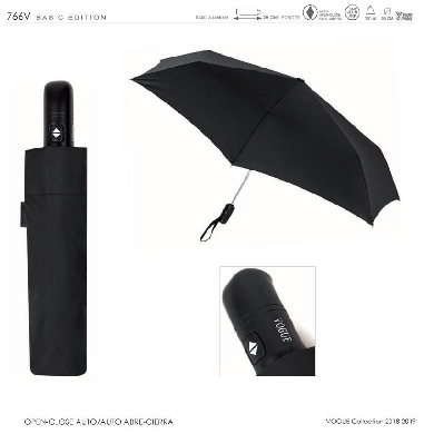 Paraguas de Vogue Plegable Automático en Negro
