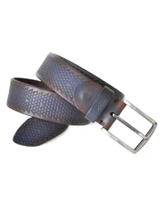 Cinturon de Bellido en Cuero Grabado atornasolado Azul