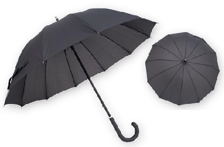 Paraguas para Hombre Largo Liso Negro Kronos