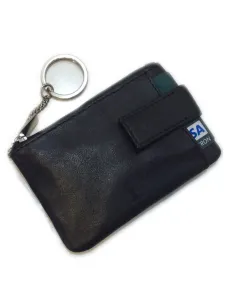 Monedero de Piel Classic con 2 Cremalleras y Trabilla Negro
