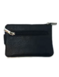 Monedero de Piel Classic con 2 Cremalleras y Trabilla Negro 2