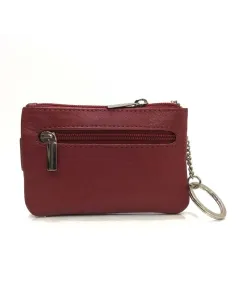 Monedero de Piel Classic con 2 Cremalleras y Trabilla Rojo 2
