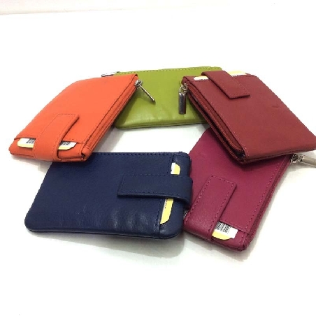 Monedero de Piel Classic con 2 Cremalleras y Trabilla Lima