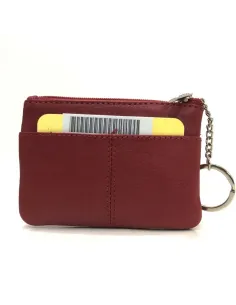 Monedero de Piel Classic con 2 Cremalleras Rojo 2