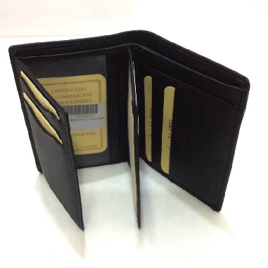 Billetera sin Monedero Multiapartados JL Piel en Negro