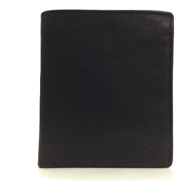 Billetera mediana sin Monedero de Piel JL Classic en Negro