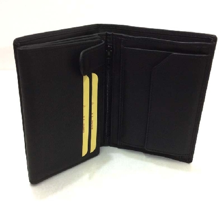 Billetera Grande con Monedero Piel JL Classic Negra