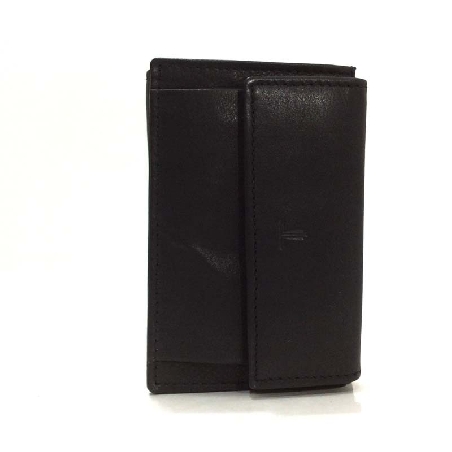 Llavero con Monedero y Billetero Piel Jl Classic Negro