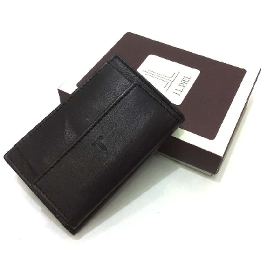 Llavero con Monedero y Billetero Piel Jl Classic Negro
