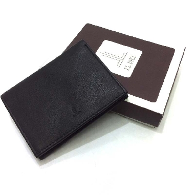 Monedero Billetero plano de Piel JL Classic Negro