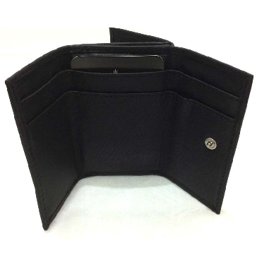 Monedero Billetero Mini de Piel JL Classic en Negro