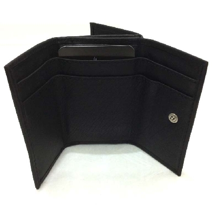 Monedero Billetero Mini de Piel JL Classic en Negro