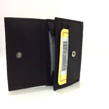 Monedero Billetero Mini de Piel JL Classic en Negro