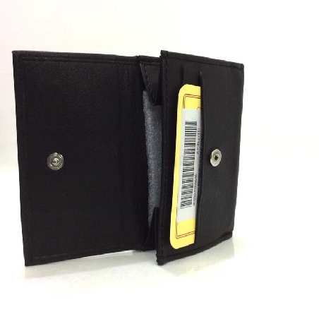 Monedero Billetero Mini de Piel JL Classic en Negro
