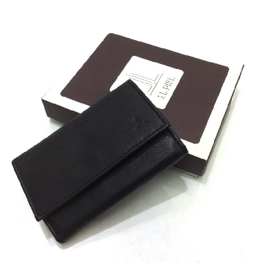 Monedero Billetero Mini de Piel JL Classic en Negro