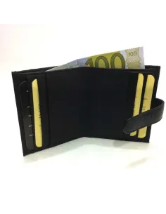 Tarjetero con Billetero sin Plasticos Piel JL Classic Negro 2