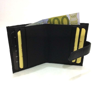 Tarjetero con Billetero sin Plasticos Piel JL Classic Negro