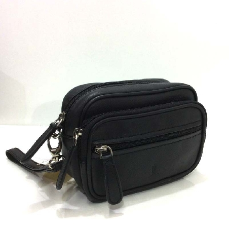 Bolso de Mano para Hombre en Piel de JL Negro