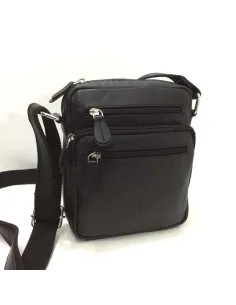 Bolso Bandolera de Piel JL Pequeño Negro