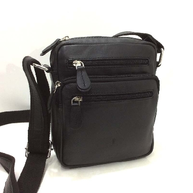 Bolso Bandolera de Piel JL Pequeño Negro