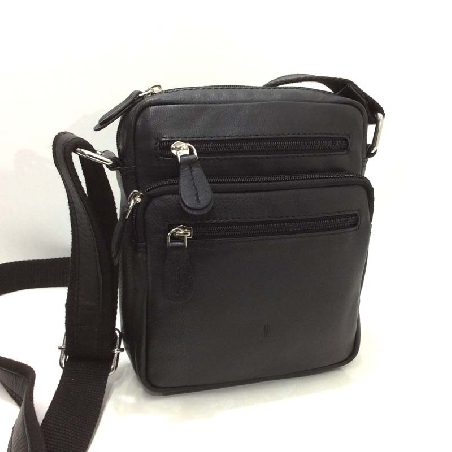 Bolso Bandolera de Piel JL Pequeño Negro