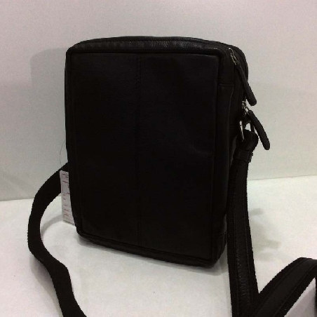 Bolso Bandolera de Piel JL Mediano Multiapartados Negro