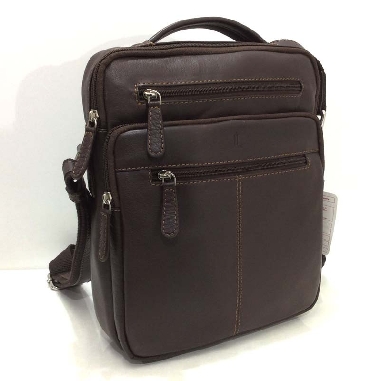 Bolso Bandolera Grande en Piel JL color Marron