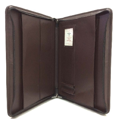 Carpeta con Cremallera Portadocumentos en Piel JL Marron