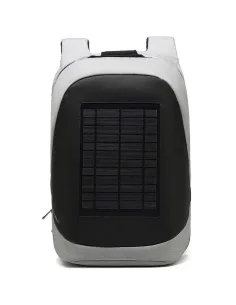 Mochila Antirrobo con USB y Cargador Solar en Gris 2