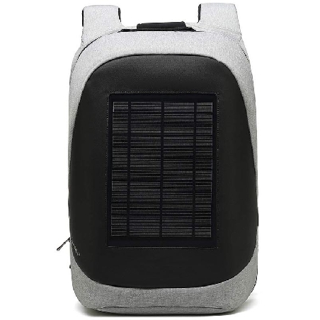 Mochila Antirrobo con USB y Cargador Solar en Gris