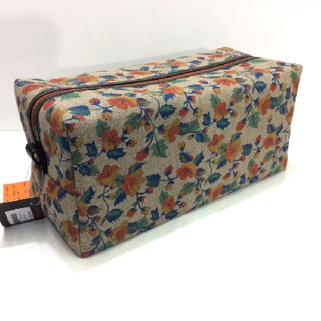 Neceser para Mujer Flores Ocre Grande